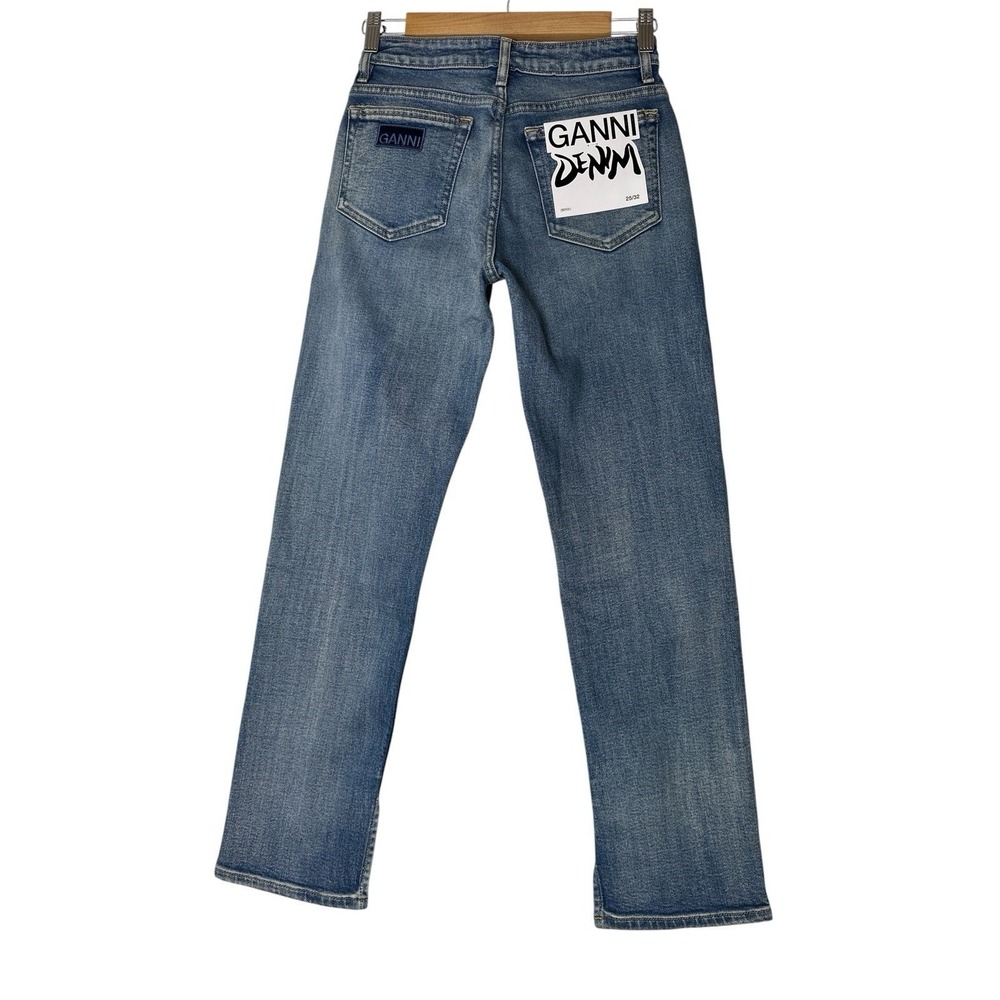 New Ganni Betzy Jeans Women's Size 25 Blue Stretch Strength Classic